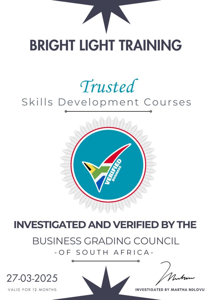 BRIGHT LIGHT TRAINING TRUSTED CERTIFICATE