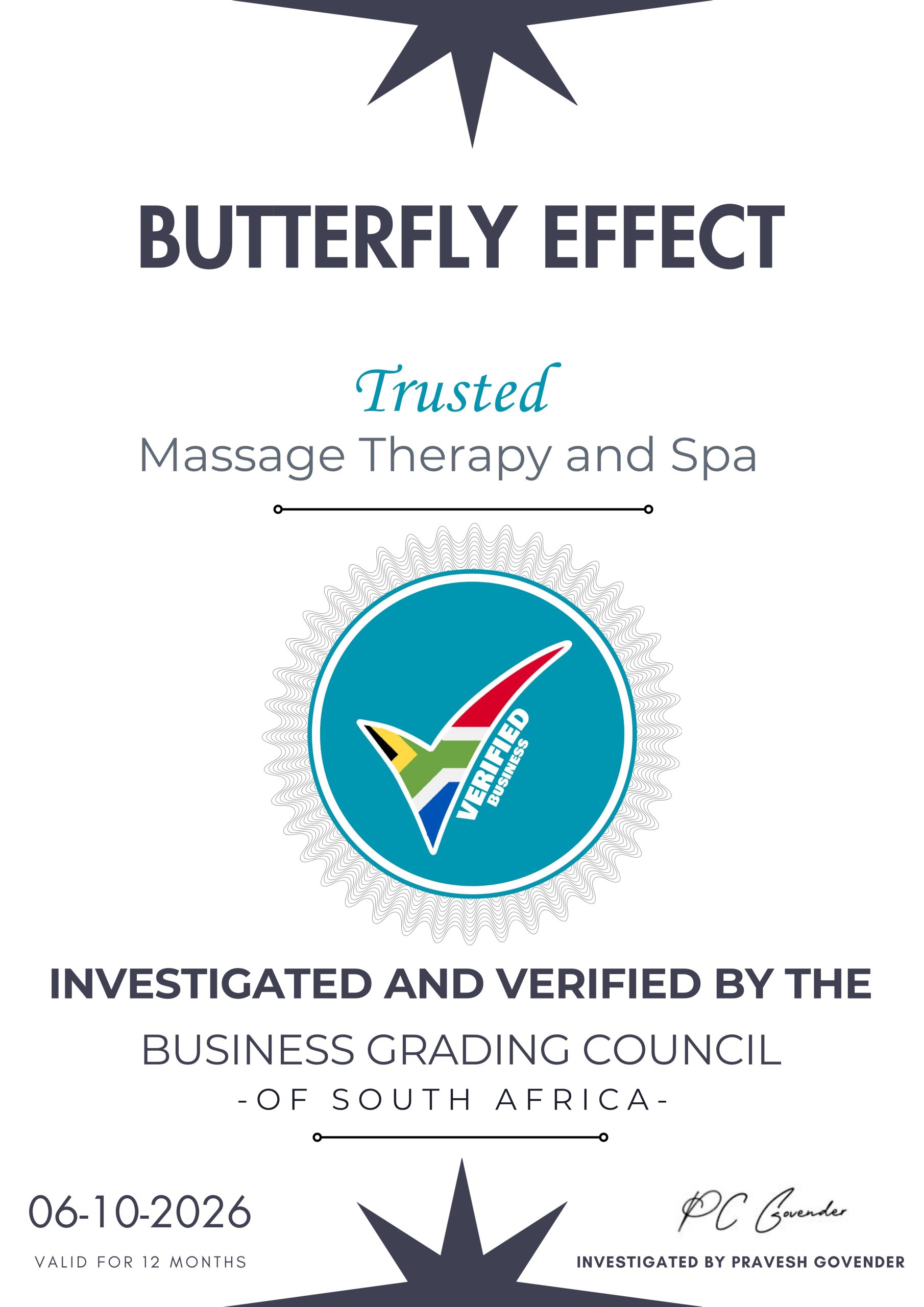 BUTTERFLY EFFECT TRUSTED CERTIFICATE